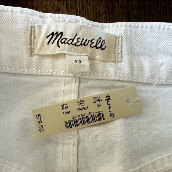 NWT Made Denim Skirt Mini Tule White Cream Stretch Button Front Size 30 - Picture 8 of 11